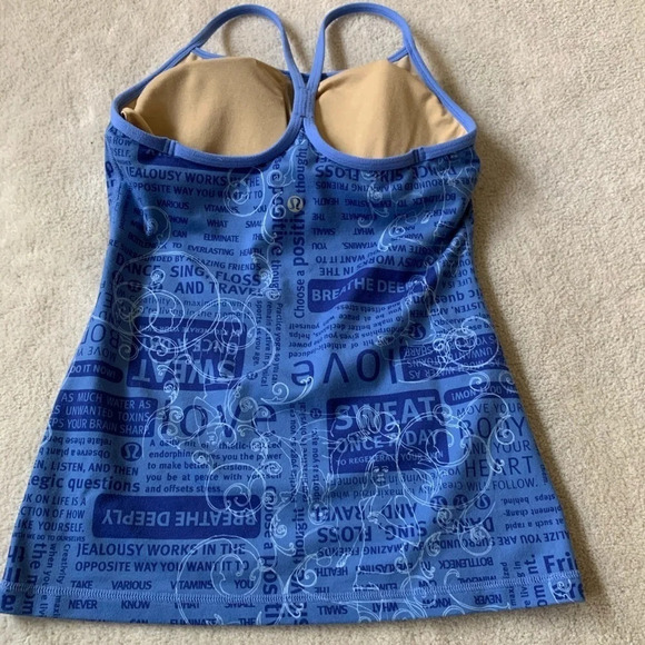 Lululemon Power Y Tank Top, blue padded size 4 - Picture 10 of 13